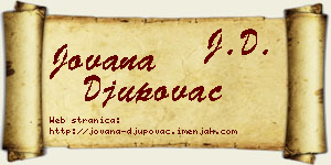 Jovana Đupovac vizit kartica